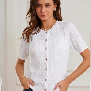 🆕 GRACE KARIN Women's Short Sleeve Button Up Summer Cardigan XL